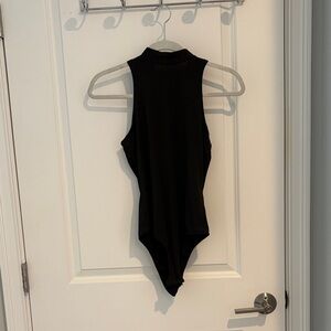 Black Bodysuit - Sleeveless Mock Neck
